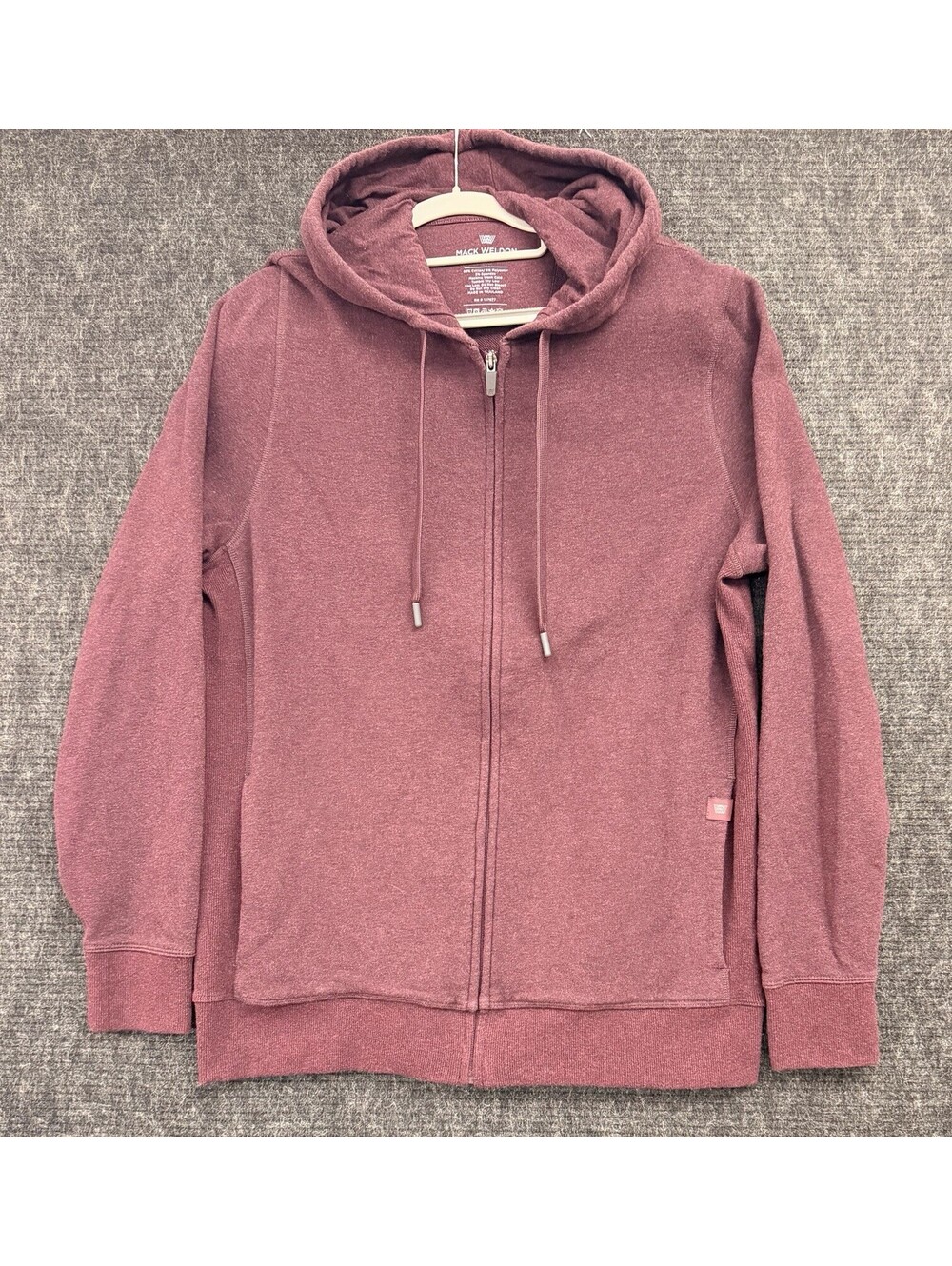 Mack Weldon Hoodie Mens Large Ace Full Zip Sweatshirt French Terry Stretch Red